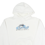 JERZEES Mens White San Jose Cagers Basketball Hoodie L Cotton Pullover Casual