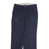 DICKIES Mens Cotton Navy Blue Regular Straight Leg Trousers W32 L30 Workwear