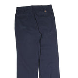 DICKIES Mens Cotton Navy Blue Regular Straight Leg Trousers W32 L30 Workwear