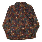 FREEDBERG Womens Red & Green Printed Button Long Sleeve Collared L Cotton Blend