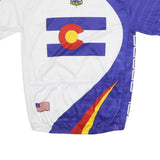 ENDURA Mens Blue & White Colorado Graphic T-Shirt S Short Sleeve Round Neck