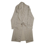 TOOTAL Mens Beige & Blue Printed Drawstring Jacket L Polyester Geometric Pattern