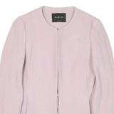 MASSIMO DUTTI Womens Pink Cotton Blend Button Jacket XS Plain Tailored
