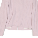 MASSIMO DUTTI Womens Pink Cotton Blend Button Jacket XS Plain Tailored
