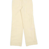 JUST Girls Cotton Blend Cream Relaxed Straight Trousers W24 L28 Suspender Zip