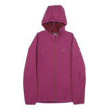JACK WOLFSKIN Womens Purple Jacket S Polyester Outdoor Hooded Zip Plain