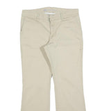 DICKIES Womens Cotton Blend Beige Slim Straight Trousers W30 L28 Workwear Casual