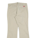 DICKIES Womens Cotton Blend Beige Slim Straight Trousers W30 L28 Workwear Casual