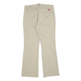 DICKIES Womens Cotton Blend Beige Slim Straight Trousers W30 L28 Workwear Casual