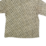 CRAZY HORSE Mens Beige & Brown Rayon Shirt XL Abstract Pattern Casual Summer