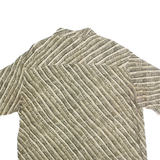CRAZY HORSE Mens Beige & Brown Rayon Shirt XL Abstract Pattern Casual Summer