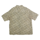 CRAZY HORSE Mens Beige & Brown Rayon Shirt XL Abstract Pattern Casual Summer