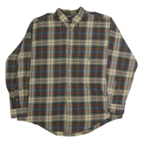 NAUTICA Mens Blue Beige Green Plaid Shirt XL Button-Down Long Sleeve Cotton
