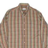 LACOSTE Mens Beige & Orange Check Shirt 2XL Cotton Blend Casual Wear