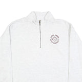 LEE Mens White 1/4 Zip Sweatshirt M Cotton Blend Casual Pullover