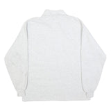 LEE Mens White 1/4 Zip Sweatshirt M Cotton Blend Casual Pullover