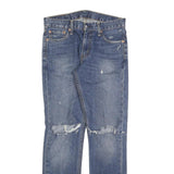 LEVI'S 511 Slim Mens Jeans Blue Slim Straight Denim Medium W30 L32 Distressed