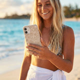 Seashell Seashore iPhone 16 Case - Lifestyle photo showing phone case in use