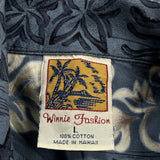Winnie Fashion Floral Hawaiian Shirt - Large Blue Cotton