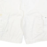 NAUTICA Mens Shorts White Casual Cargo Cotton Blend L W34 Pocketed