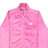 THE NORTH FACE Womens Pink Fleece Jacket XL Polyester Zip Casual Outdoor Warm