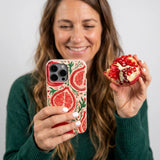 Seashell Pomegranate Cheer iPhone 14 Case - Lifestyle photo showing phone case in use