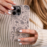 London Fog Holiday Dinner Party iPhone 16 Pro Max Case - Lifestyle photo showing phone case in use