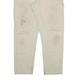 DICKIES Mens Cotton Blend Beige Slim Straight Trousers W36 L32 Workwear