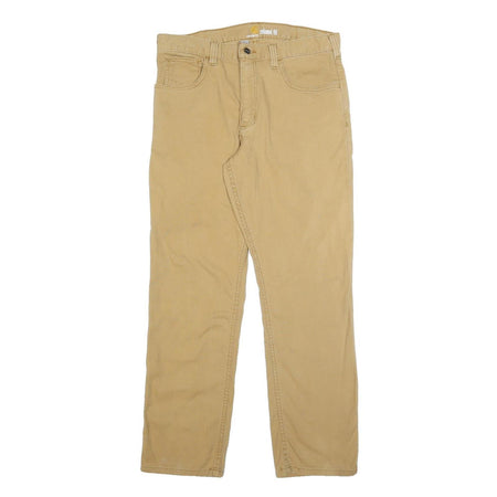 CARHARTT Mens Cotton Blend Beige Relaxed Fit Straight Trousers W32 L30 Workwear