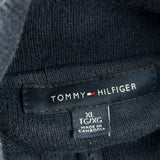 Tommy Hilfiger Striped 1/4 Zip - XL Gray Cotton