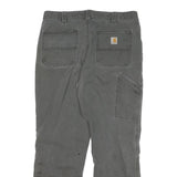 CARHARTT Mens Cotton Blend Grey Relaxed Fit Straight Leg Trousers W34 L30