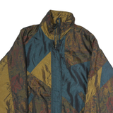 LAVON Womens Blue & Beige Patterned Zip Jacket M Polyester Stylish Outerwear