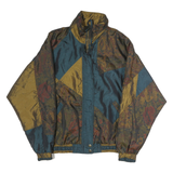 LAVON Womens Blue & Beige Patterned Zip Jacket M Polyester Stylish Outerwear