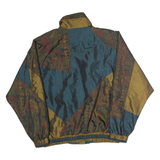 LAVON Womens Blue & Beige Patterned Zip Jacket M Polyester Stylish Outerwear