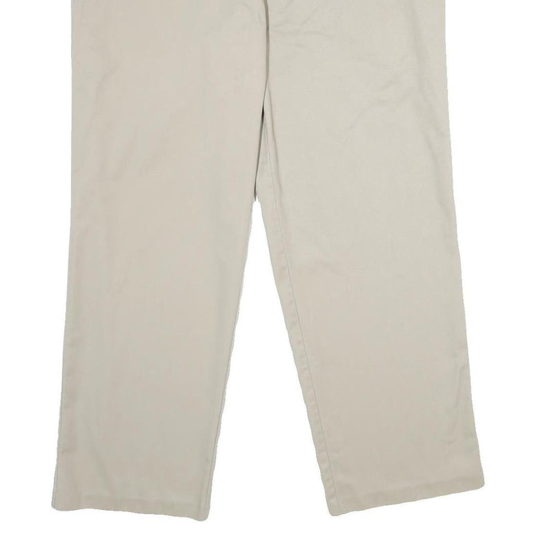 DOCKERS Mens Cotton Blend Beige Regular Straight Trousers W36 L30 Casual Smart