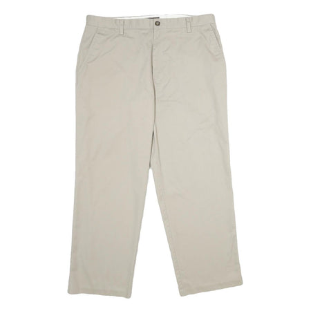 DOCKERS Mens Cotton Blend Beige Regular Straight Trousers W36 L30 Casual Smart