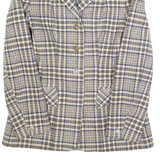 ALTESSA Womens Blue & Beige Check Wool Blend Tailored Jacket XS Button Closure