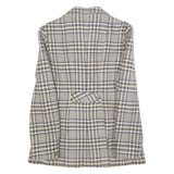 ALTESSA Womens Blue & Beige Check Wool Blend Tailored Jacket XS Button Closure