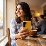 Honey Samsung S25 Phone Case - Lifestyle photo showing phone case in use