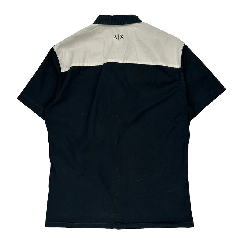 Armani Exchange Slim Short Sleeve Shirt - Medium Black Cotton