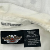 Legendary Motorcycles Harley Davidson Graphic Short Sleeve Shirt - XL White Cotton