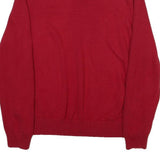 POLO RALPH LAUREN Mens Red Heavy Knit Quarter Zip Regular Fit Jumper XL Cotton