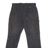 DICKIES Mens Black Regular Fit Straight Denim Jeans W32 L31 Workwear Zip Closure