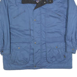 HD Mens Blue Cotton Blend Jacket XL Plain Zip Casual Outdoor Winter Wear