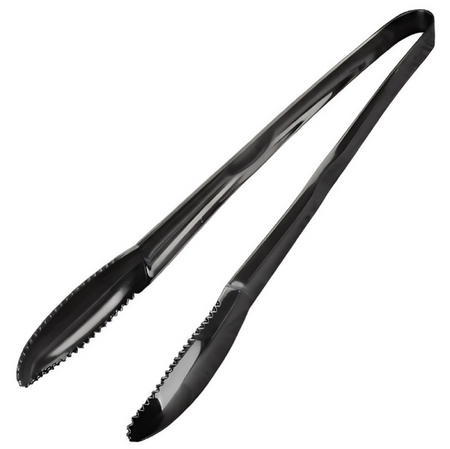 Anygleam Black Stainless Steel Tong – 2pcs Clip Tableware for Salad, BBQ & Grill Party Accessory