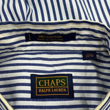 Chaps Ralph Lauren Striped Shirt - XL Blue Cotton