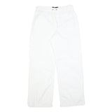 HOLLISTER Womens White Relaxed Straight Trousers W30 L30 Cotton Blend Casual Zip