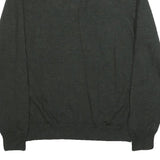 CALVIN KLEIN Mens Grey Wool Plain V-Neck Basic Knit XL Jumper Pullover