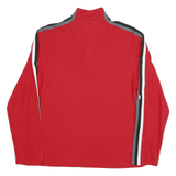 CALVIN KLEIN Mens Red Striped 1/4 Zip Sweatshirt M Cotton Blend Stylish