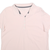 NAUTICA Womens Pink Cotton Blend Polo Shirt XL Short Sleeve Plain Casual